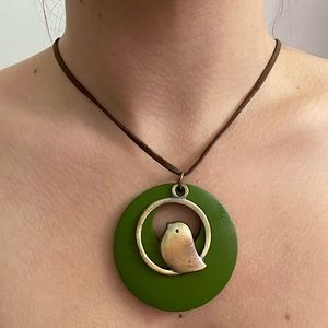 Green bird necklace